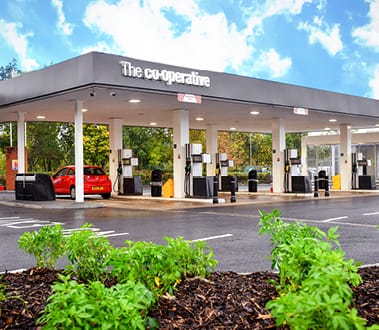 Photo of a Co-operative petrol filling station